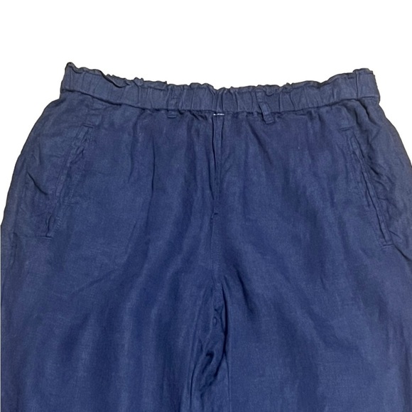 C&C California 100% linen navy pull on pants - Picture 4 of 7